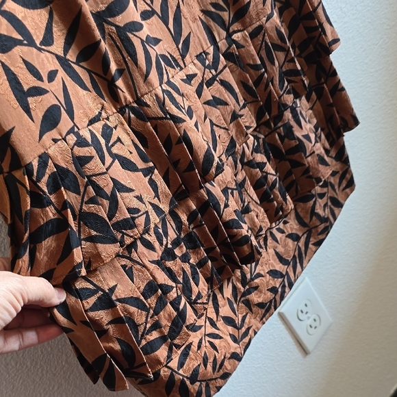 Brown Long Sleeve Wrap Dress with V-Neck - Picture 8 of 14